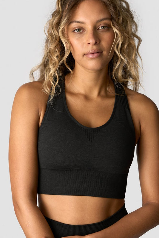 soft seamless sports bra black