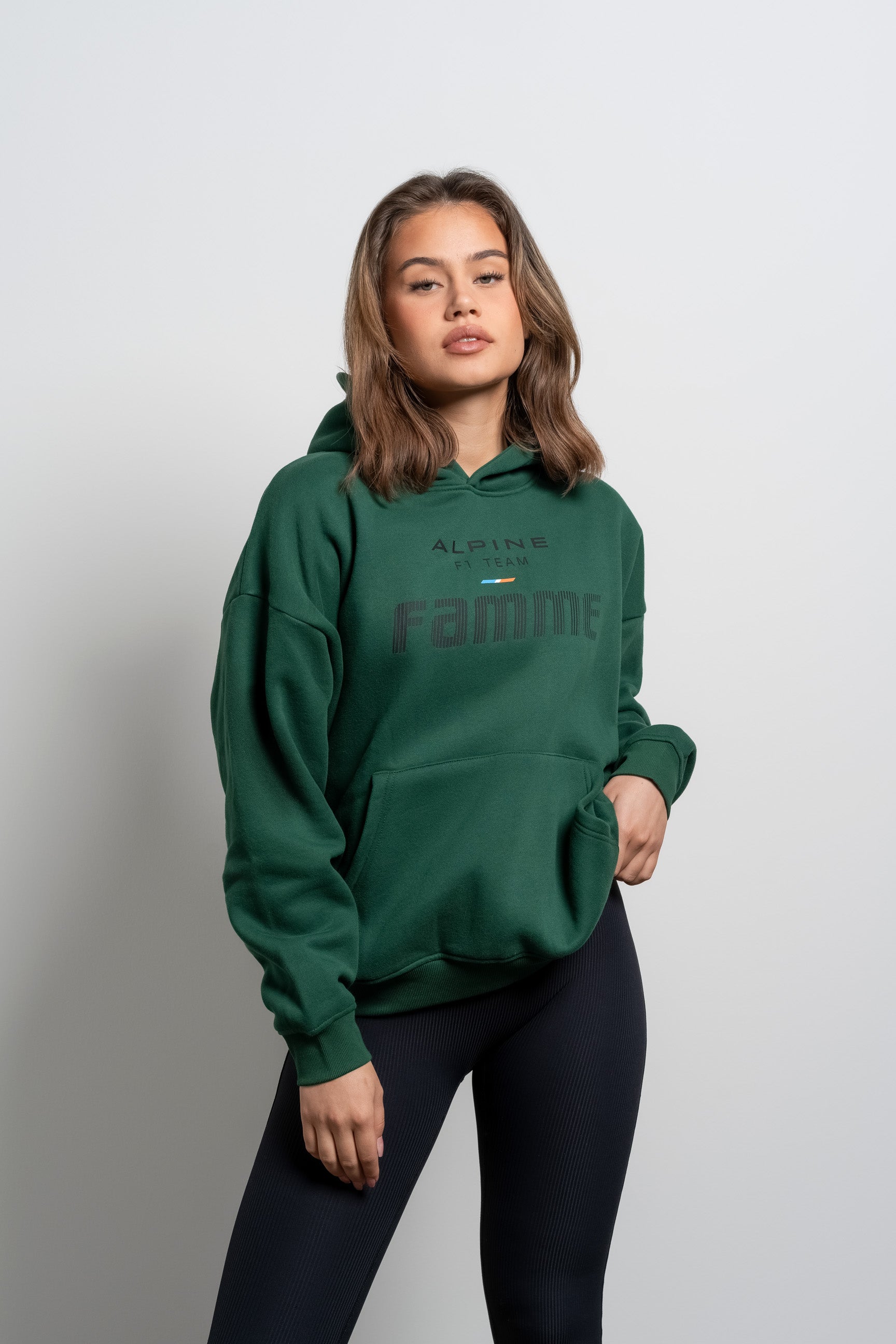 Green Racing Hoodie - for dame - Famme - Hoodie