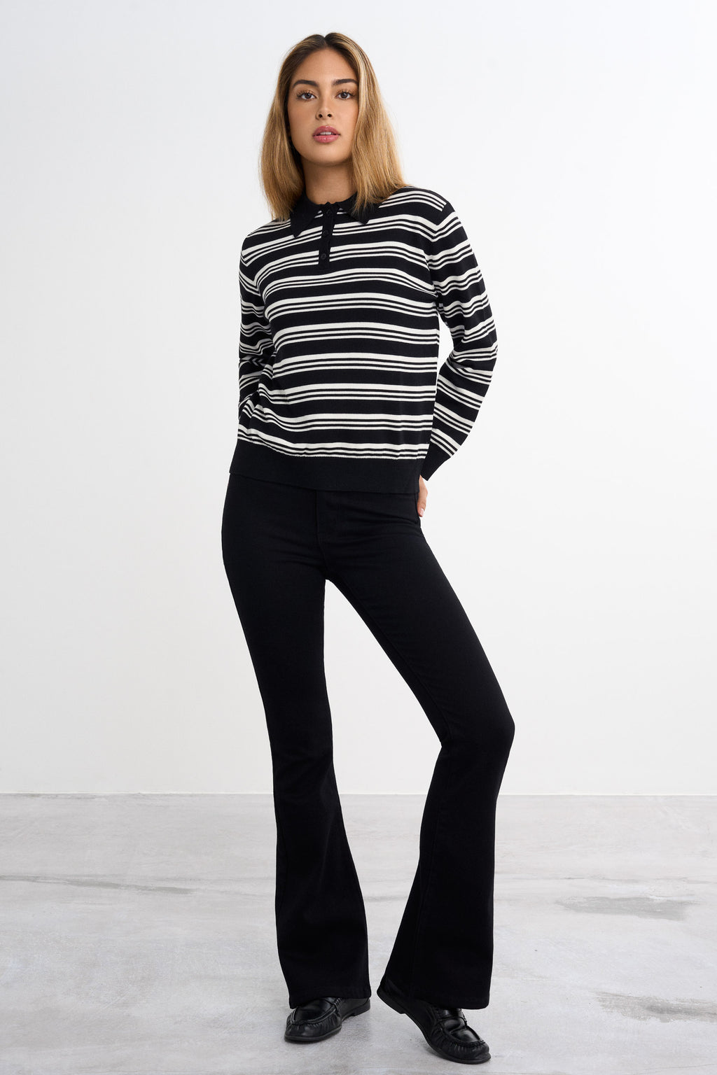Strikket piqué sweater