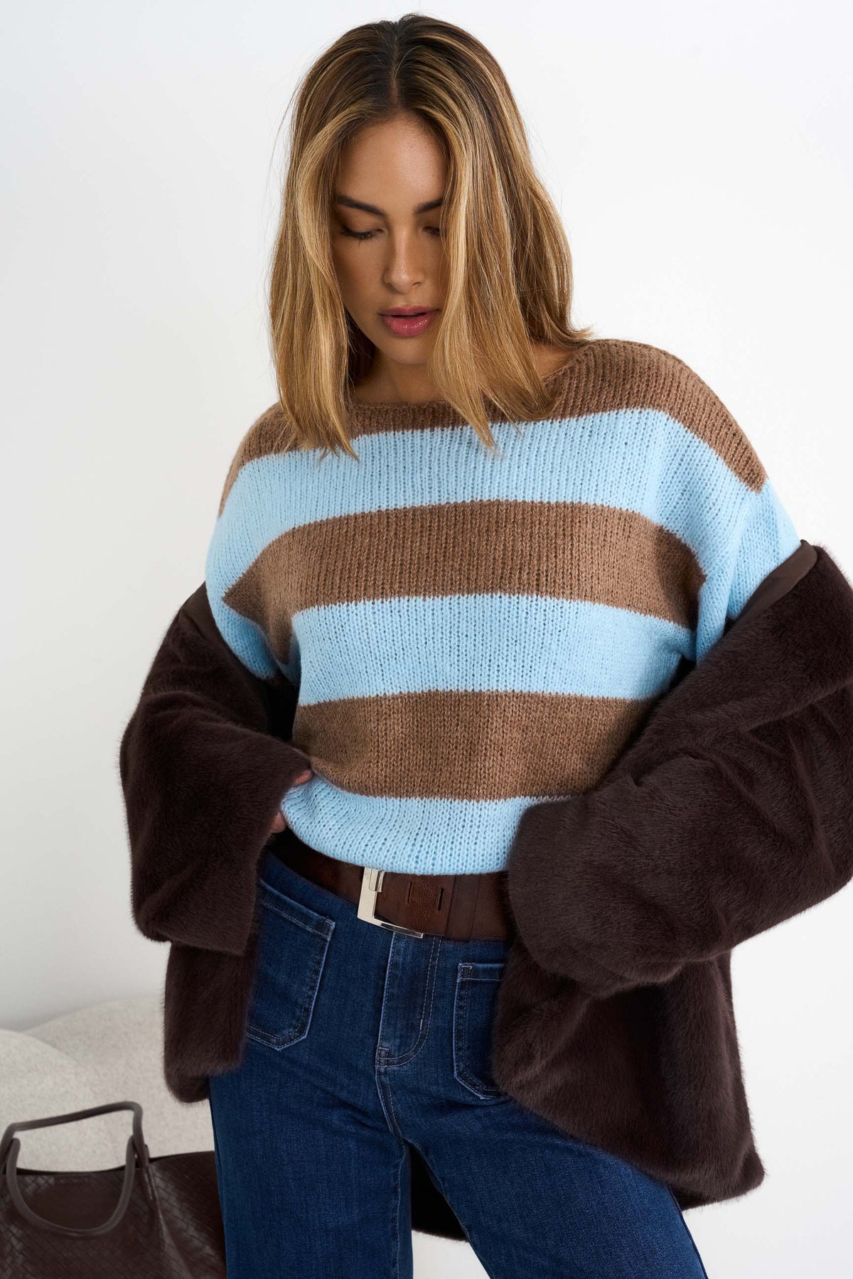 Strikket Stribet Sweater