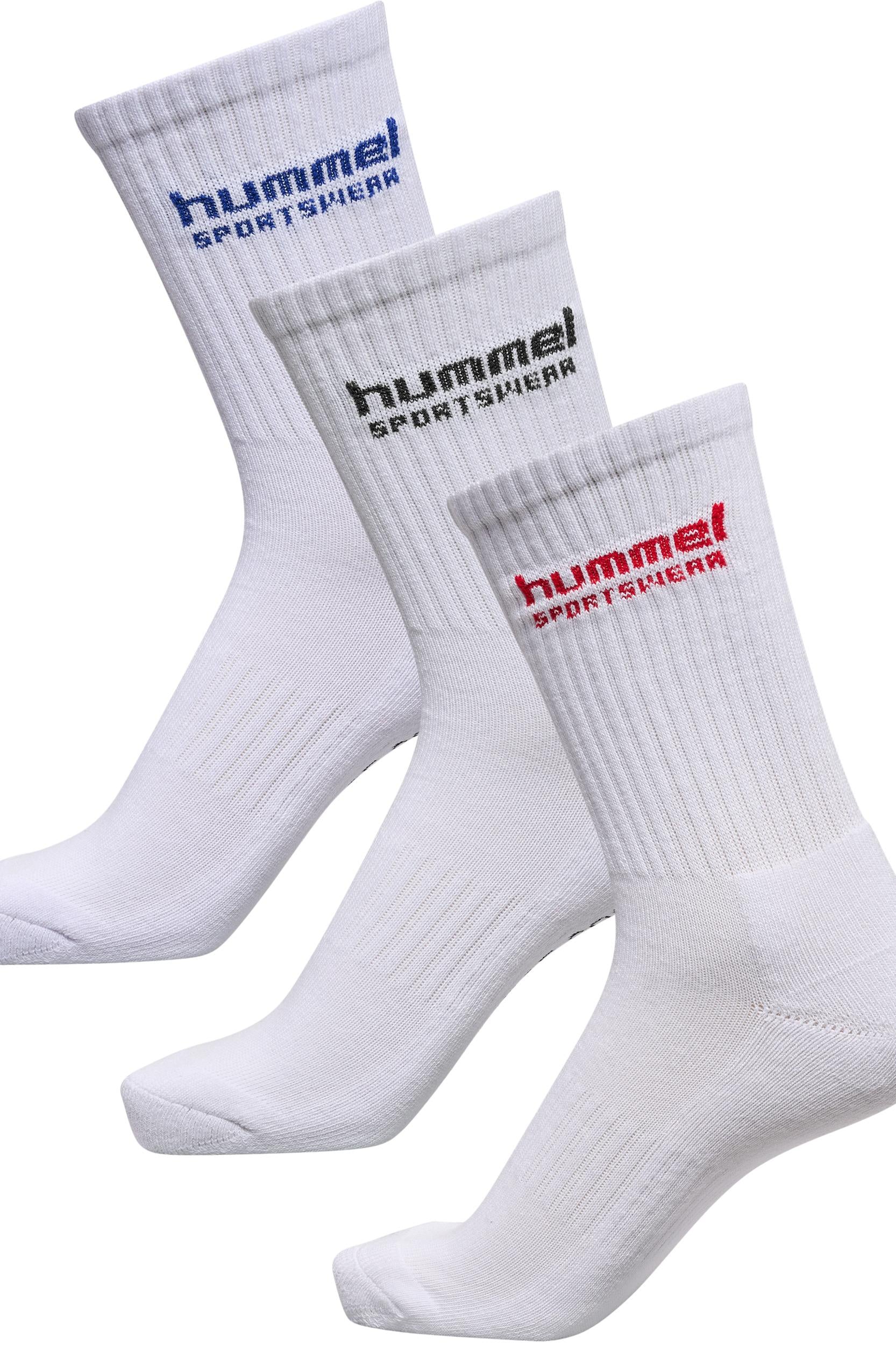 HUMMEL - Hml3-pack Socks Sportswear - White/tango Red