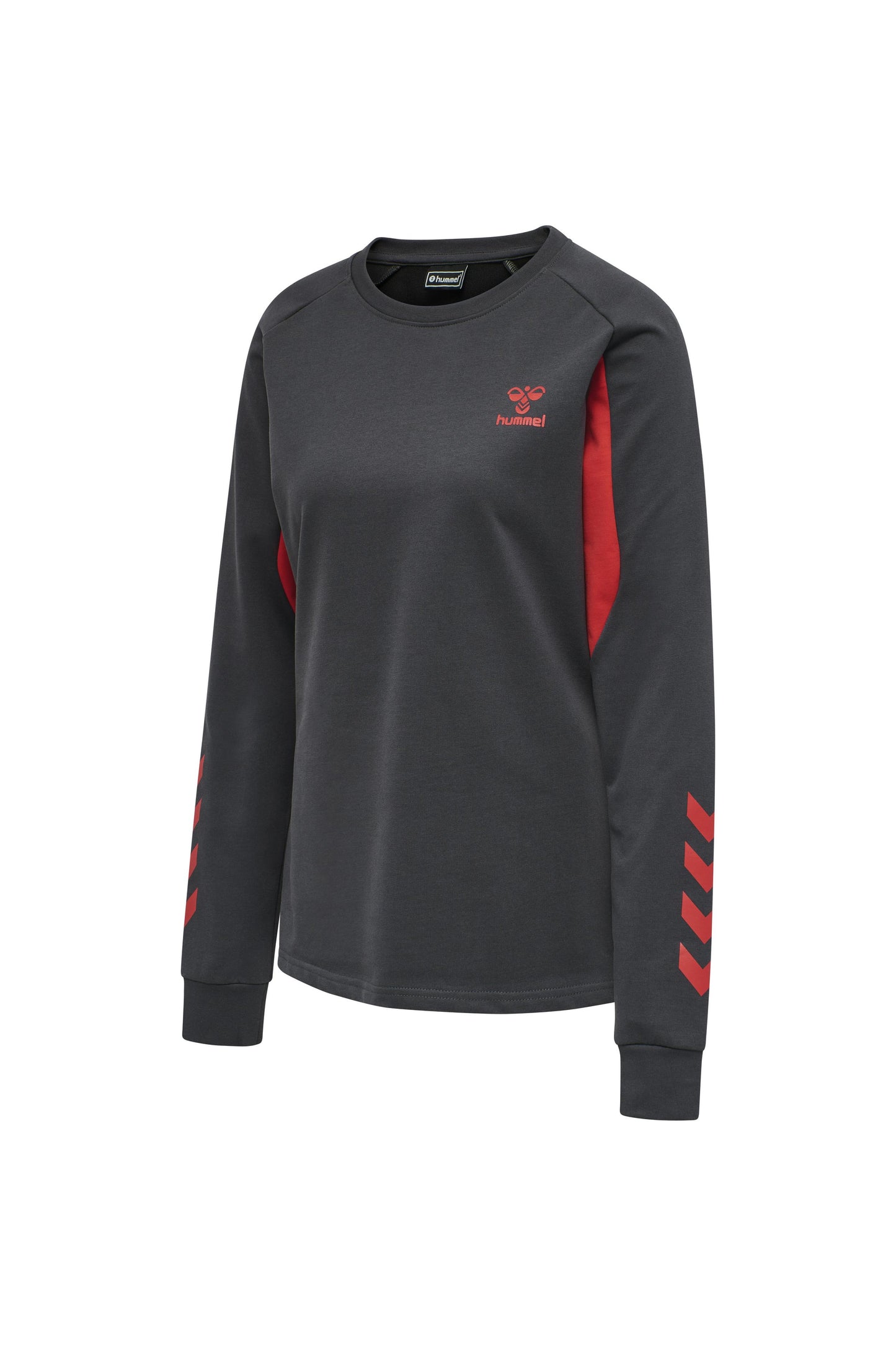 HUMMEL - Hmlaction Cotton Sweatshirt Woman - Ebony/flame Scarlet