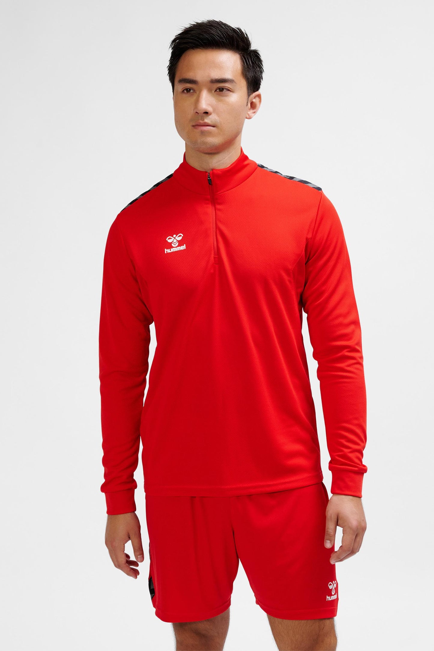 HUMMEL - Hmlauthentic Half Zip Sweat - True Red