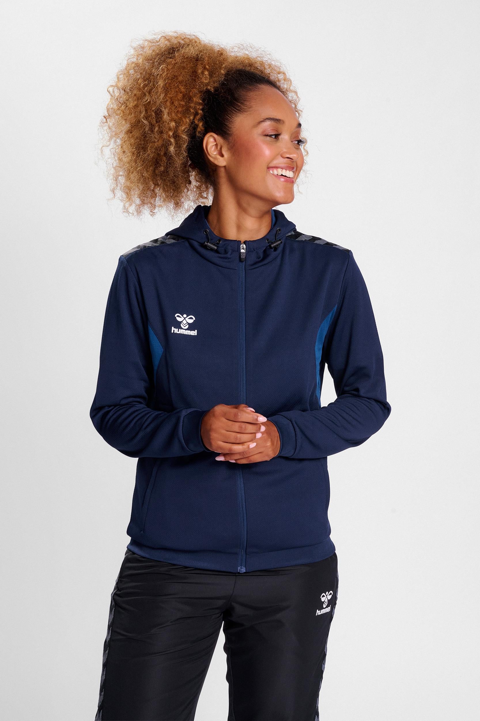 HUMMEL - Hmlauthentic Pl Zip Hoodie Woman - Marine