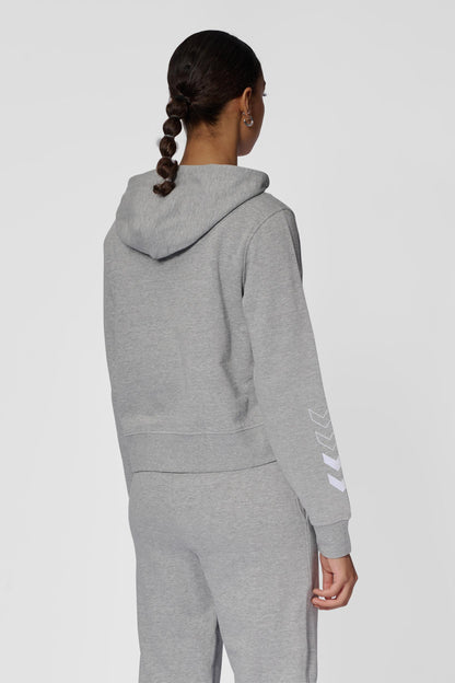 HUMMEL - Hmlelemental Short Hoodie Woman - Grey Melange