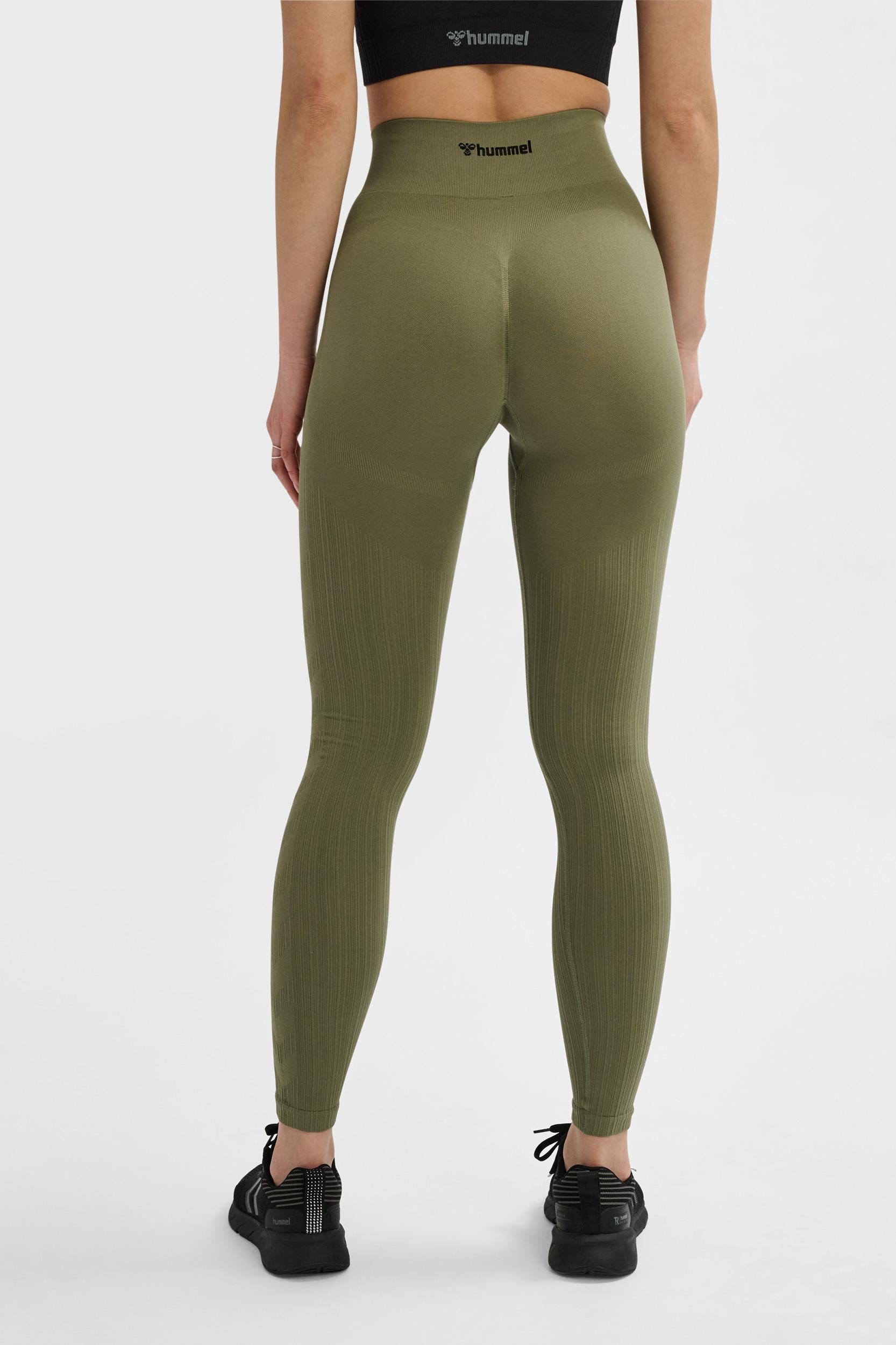 HUMMEL - Hmlmt Define Seaml Scrunch Tights - Deep Lichen Green