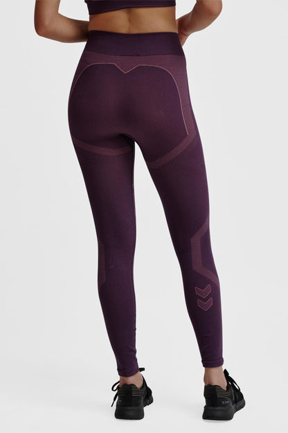 HUMMEL - Hmlmt Power Seamless Mw Tights - Plum Perfect