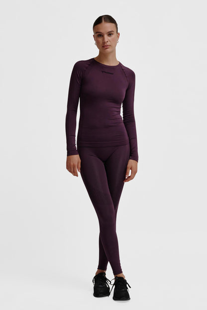 HUMMEL - Hmlmt Shaping Seamless T-shirt L/s - Plum Perfect