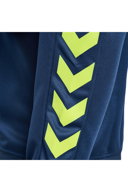 HUMMEL - Hmlpromo Poly Hoodie - Dark Denim/lime Punch