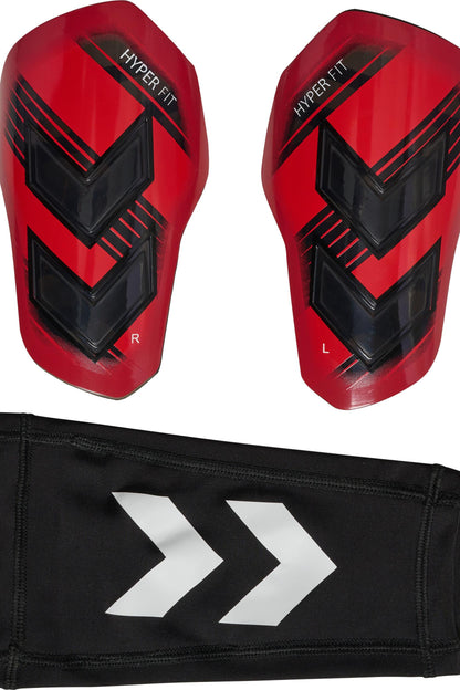 HUMMEL - Hmlshin Guards Hyper Fit - Poppy Red/transparent