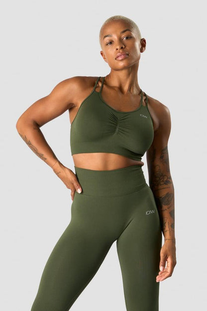 ICANIWILL - Define Seamless Scrunch Sports Bra - Autumn Green