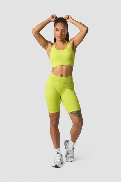 ICANIWILL - Ribbed Define Seamless Biker Shorts - Lime Green