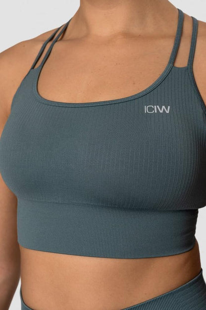 ICANIWILL - Ribbed Define Seamless Sports Bra - Jungle Green