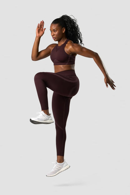 impact seamless v-shape tights burgundy