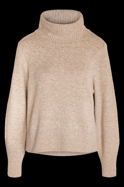 NOISY MAY - Friva L/s Roll Neck Knit - Brown