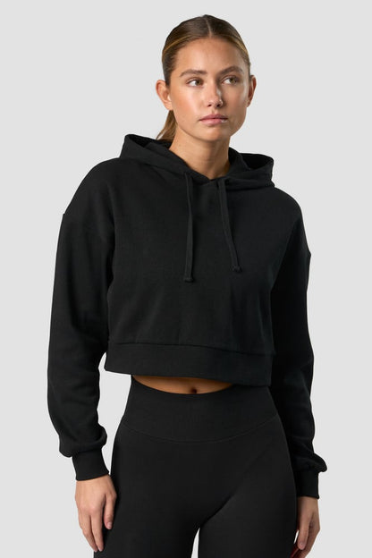 recharge cropped hoodie wmn black