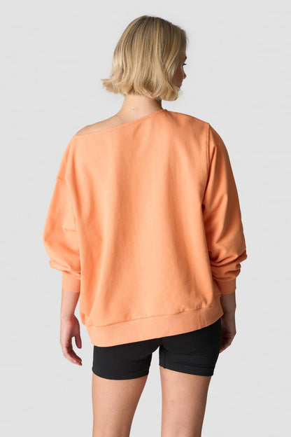 revive oversized crewneck print wmn orange peach