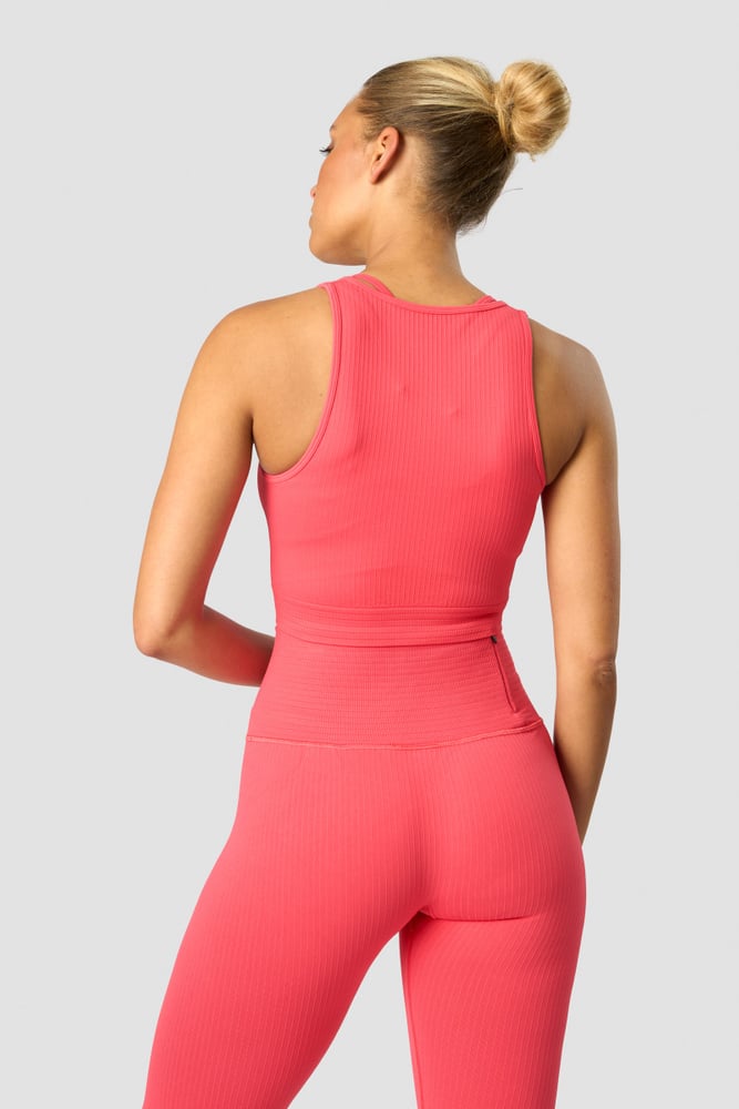 ribbed define seamless tank top coral red