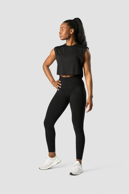 rush cropped tank top black