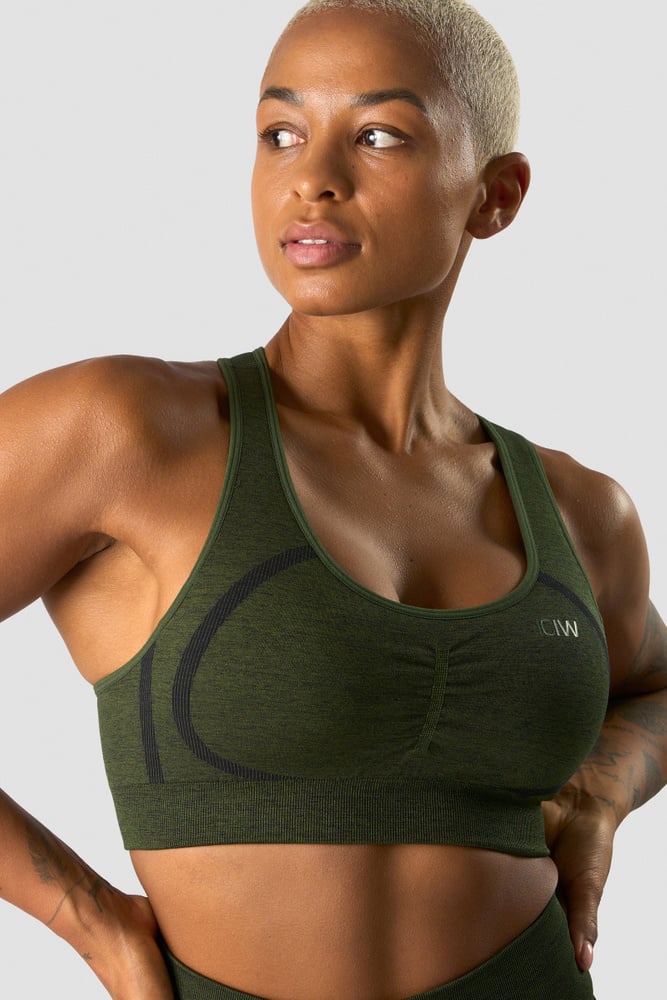 rush seamless sports bra dark green