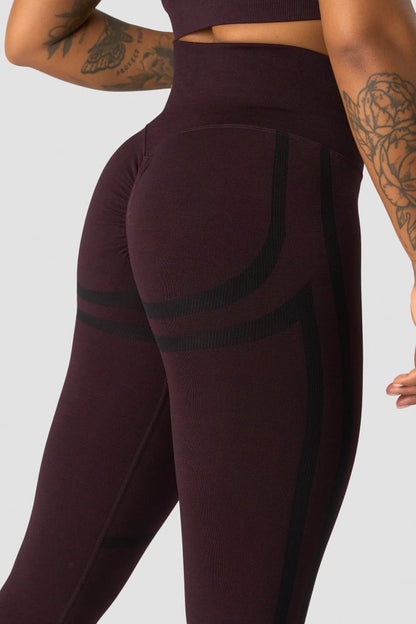 rush seamless tights burgundy