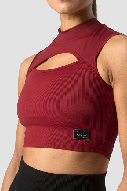 shourai cropped tank top wmn blood red