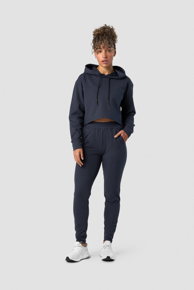 stride cropped hoodie wmn navy