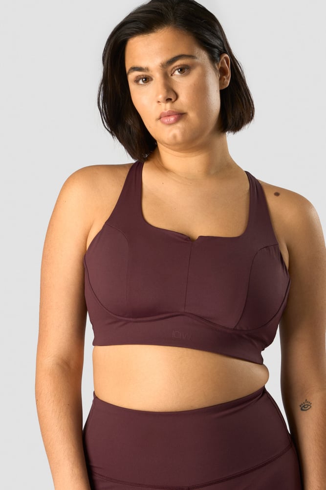 stride sports bra burgundy